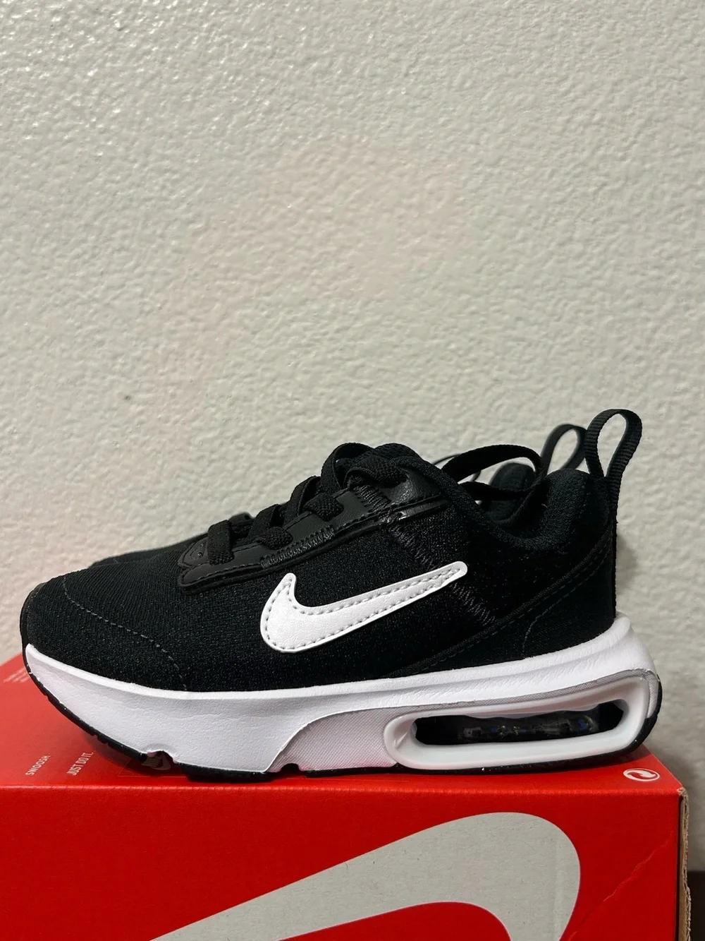Nike Air Max INTRLK Lite TD Toddler Boys Black White Slip On Size 8C